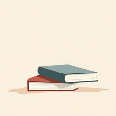 Fototapeta premium Stacked Books on a Simple Background 