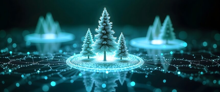 Sustainable future concept: Evergreen content marketing powered by reliable data sources. Holographic Representation of Neural Networks and Brain Functions