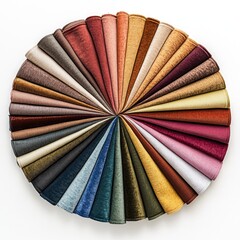 Colorful Fabric Swatches Arranged in a Circle