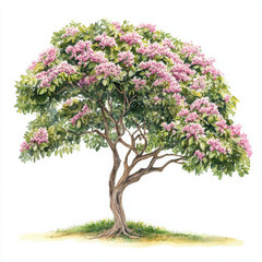 Boho illustration of tree is beautiful and realistic painted style