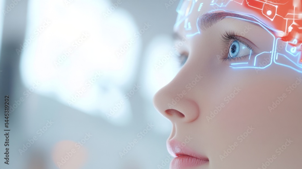 Poster the future of thought: a futuristic and artistic image that captures the essence of artificial intel