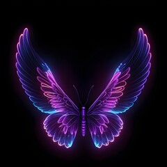 Fototapeta premium Glowing Neon Butterfly Wings
