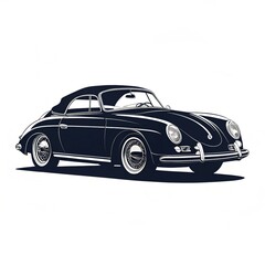 classic car isolated on white