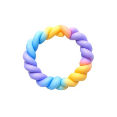 Obraz premium Pastel Rainbow Twisted Circle Frame - Abstract 3D Render