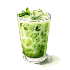 Iced drink looks so refreshing in this realistic boho style illustration