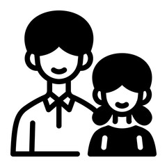This Father with daughter icon is suitable for Family, Fathers Day, Family Day, etc
