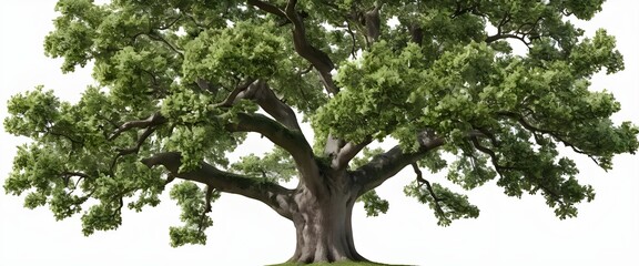 Fototapeta premium Majestic Oak Tree Isolated on White