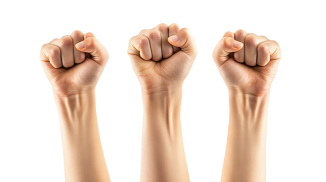Empowering Raised Fists in Unity and Strength