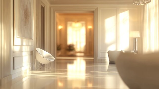 Web design: blurred, luxurious interior.