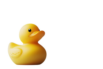 Adorable yellow rubber ducky on grey background simple product shot minimal design