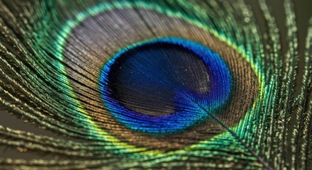 Peacock Feather Close-up, Photo