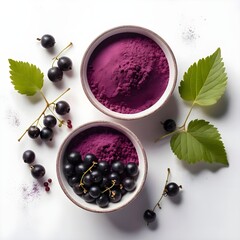 Blackcurrant Powder and Fresh Berries