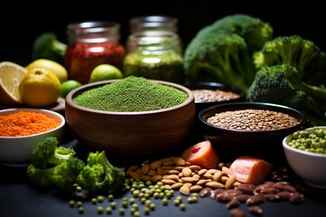 A fitness oriented health food concept that includes a variety of fruits, vegetables, pulses, herbs, spices, nuts, grains, and pulses, all of which are rich in anthocyanins, antioxidants, smart carboh