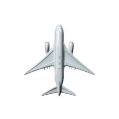 Fototapeta premium Overhead View of a White Airplane Model Against a Black Background
