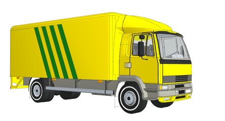  transportation truck sketch 3d illustration