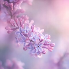 Lilac blossoms in soft pastel colors