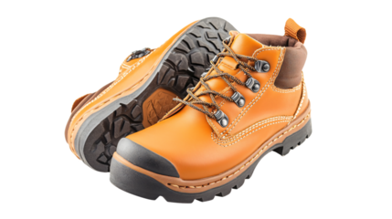 Professional Safety Shoes Isolated on White Background for Workwear Concepts