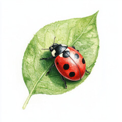 Ladybug on leaf feels content, enjoying simple beauty around it