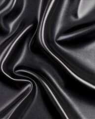 Obraz premium Draped dark fabric with smooth, flowing curves and subtle sheen