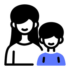 This Mother with son icon is suitable for Family, Fathers Day, Family Day, etc