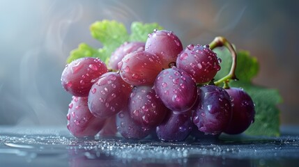 Dewkissed grapes a vibrant cluster fresh delight