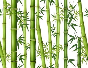 Lush Green Bamboo Forest Seamless Pattern