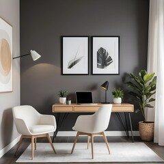 Modern Home Office Workspace with Minimalist Decor