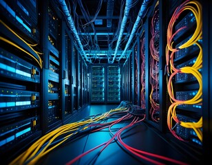 Network Server Room Data Center Cables