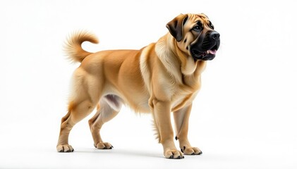 Obraz premium Majestic mastiff, powerful stance, white background, head shot, dog portrait