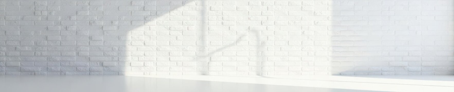 Fototapeta Bright, clean white brick interior, minimalist style, airy, background, light