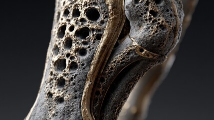 Bone texture close-up of leg