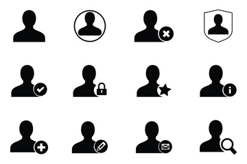 Businessman Symbols and User Icons Silhouette Vector Illustration.