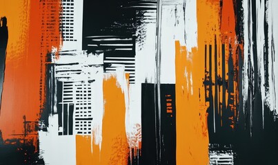 Abstract city landscape with bold strokes. AI generated illustration.