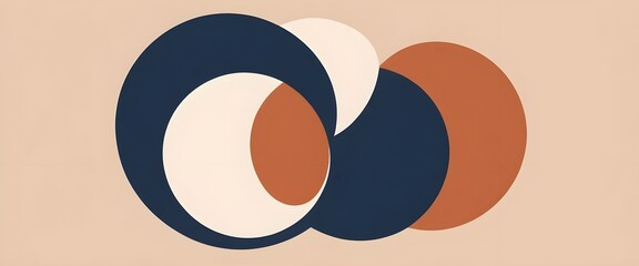 Abstract Geometric Composition in Earthy Tones