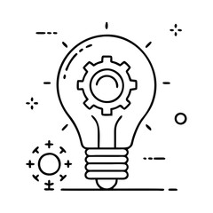 light bulb idea generation icon, light bulb idea generation line art - simple line art of light bulb idea generation, perfect for light bulb idea generation logos and icons