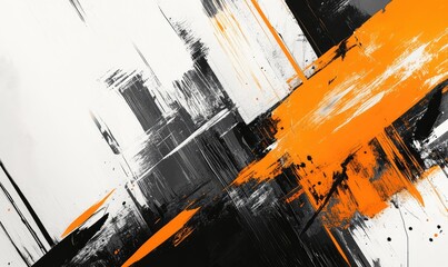 Abstract city landscape with bold strokes. AI generated illustration.