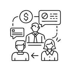 credit counseling icon, credit counseling line art - simple line art of credit counseling, perfect for credit counseling logos and icons