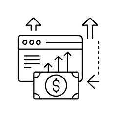 credit line expansion icon, credit line expansion line art - simple line art of credit line expansion, perfect for credit line expansion logos and icons