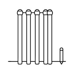 cricket wicket icon, cricket wicket line art - simple line art of cricket wicket, perfect for cricket wicket logos and icons