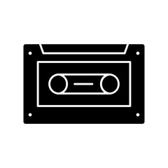 cassette glyph icon