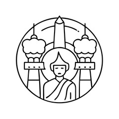 culture icon, culture line art - simple line art of culture, perfect for culture logos and icons