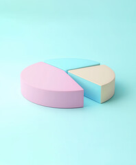 Pastel 3D pie charts display data with soft gradients and clean shapes, making them perfect for modern infographics.