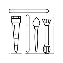 custom brushes icon, custom brushes line art - simple line art of custom brushes, perfect for custom brushes logos and icons