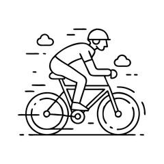 cycling icon, cycling line art - simple line art of cycling, perfect for cycling logos and icons