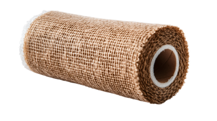 Professional Brown Cohesive Bandage Roll Isolated on White Background