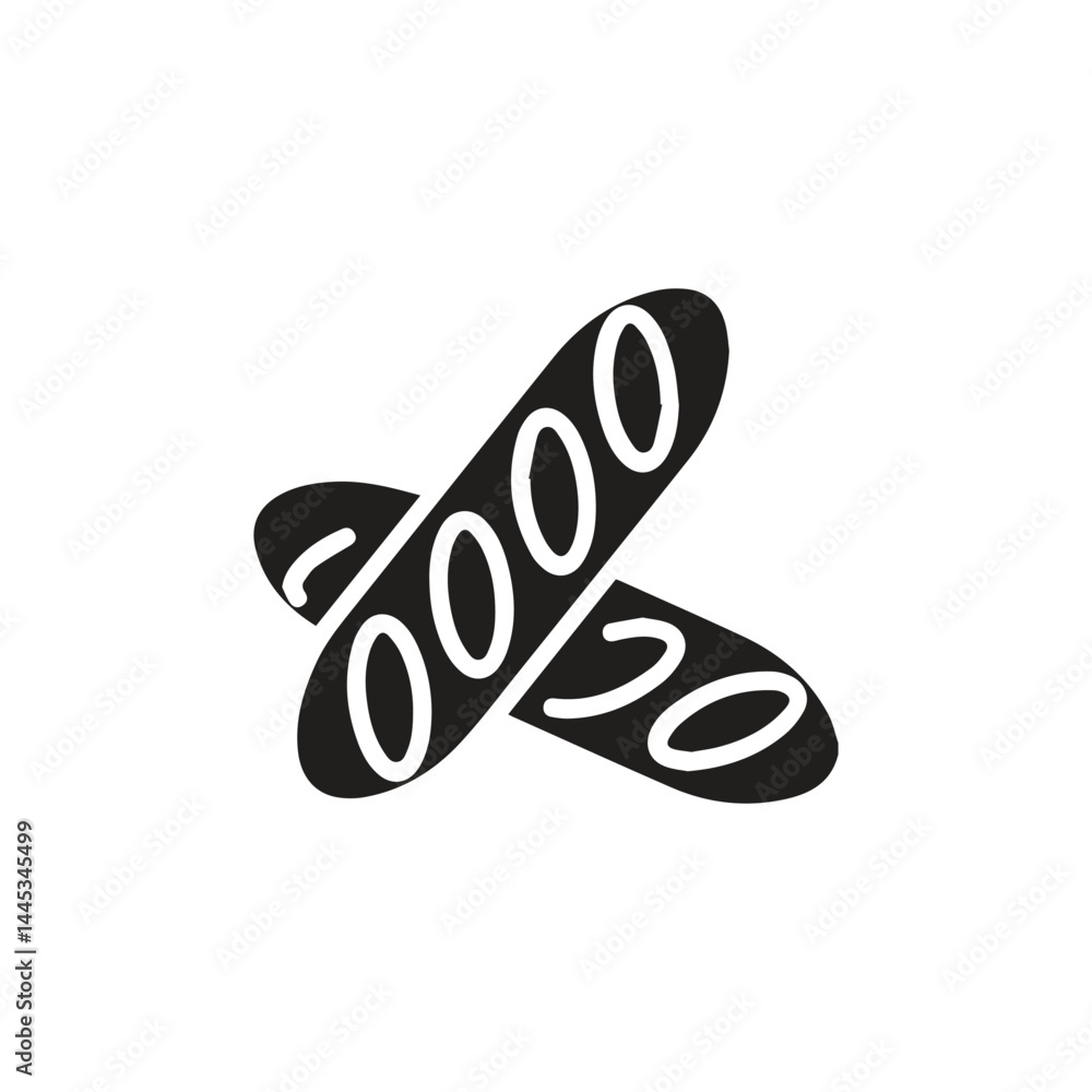 Poster french bread icon vector. linear style sign for mobile concept and web design. french bread symbol i