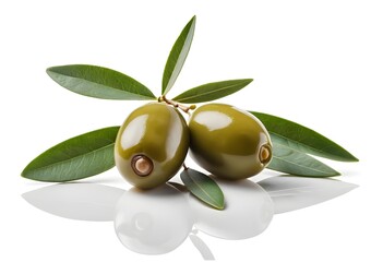 Green Olives with Leaves
