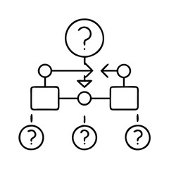 decision tree icon, decision tree line art - simple line art of decision tree, perfect for decision tree logos and icons