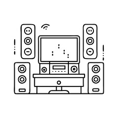 home theater system icon, home theater system vector illustration-simple illustration of home theater system, perfect for home theater system logos and icons