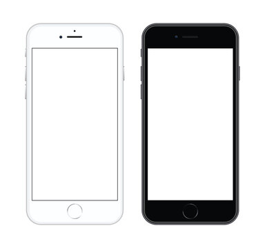 Black and white iPhone 8 isolated on a transparent background